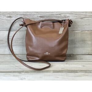 COACH DERBY Crossbody Shoulder Bag Soft BROWN Leather F58661 - Small299